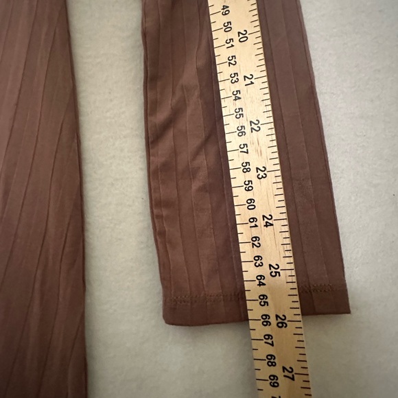 Love Tree Women's Brown Rib Knit Mock Neck Mini Dress with Side Slit Size L - Picture 8 of 9